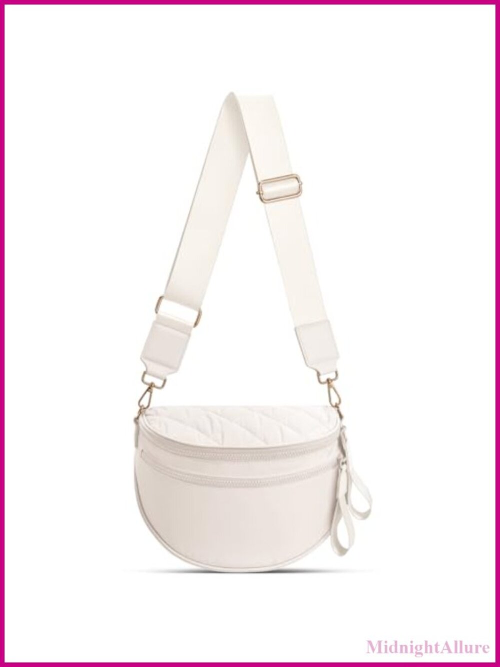 Quilted Puffer Crossbody Bum Bag Soft Down Fabric Wide Strap Travel Purse
